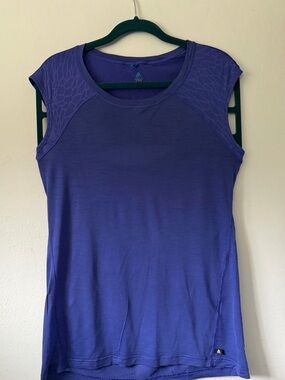 Odlo Wool Purple Cap-sleeve Performance Tank with Mesh Panels